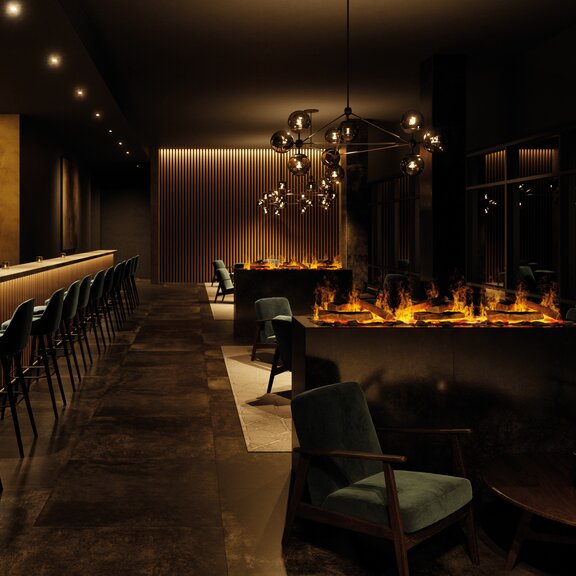 Electric fire eSENSE Single in the bar