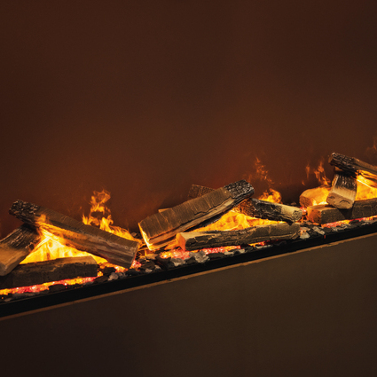 With the eSENSE electric fire, LED lamps provide additional light in the room.