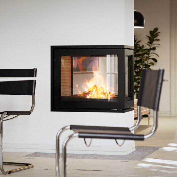 R-600 RD room divider with white panelling in a bright living room