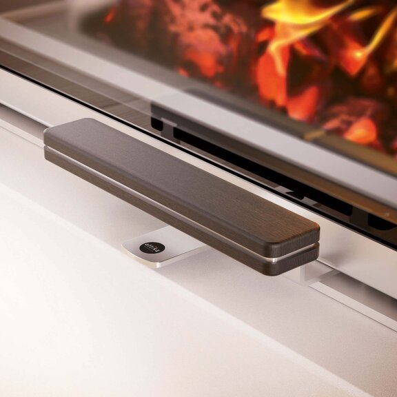 Oak wood handle dark stained for VISIO Holz with high-quality stainless steel frame