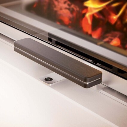 Oak wood handle dark stained for VISIO Holz with high-quality stainless steel frame