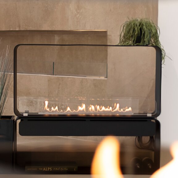 Austin bioethanol fireplaces in black