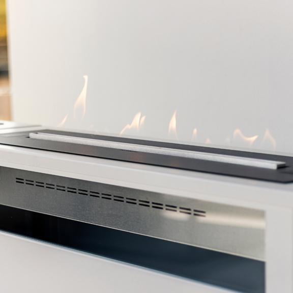 Bioethanol burner Denver F3 white wall