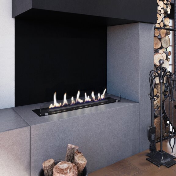Denver F6 bioethanol burner in the house entrance