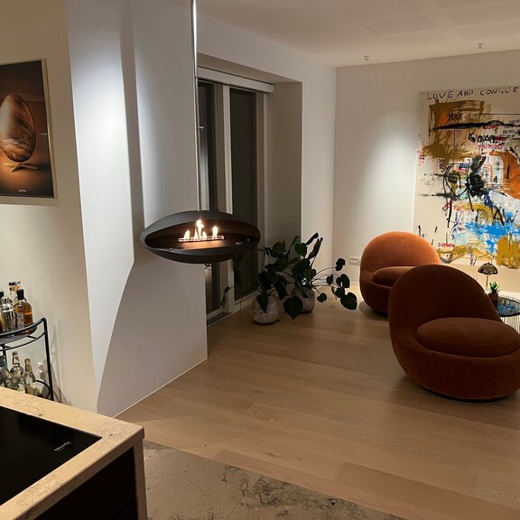 Bioethanol fireplaces Espoo Ceiling hanging in the living room