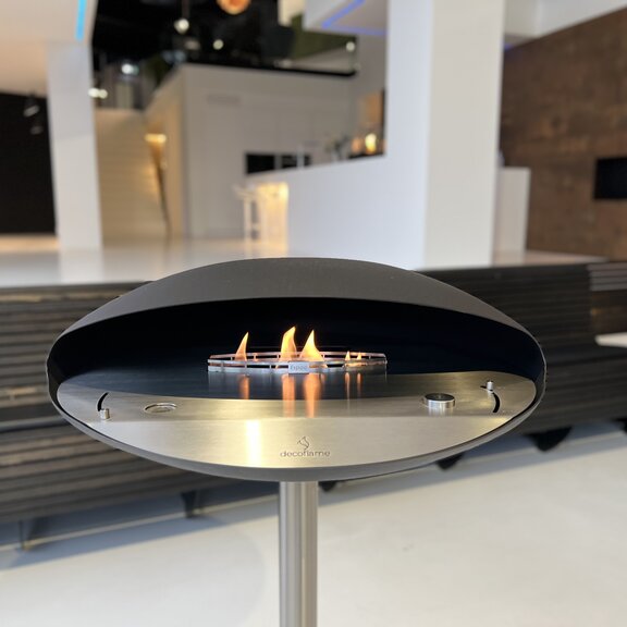 Stainless steel detail of the Espoo Floor bioethanol burner