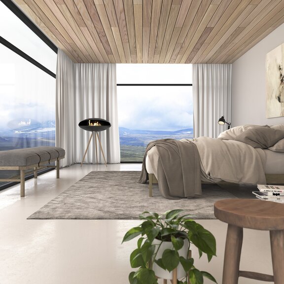 Bioethanol fireplaces Espoo Oak in the bedroom