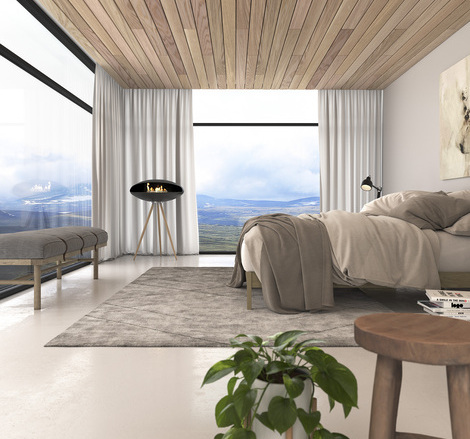 Bioethanol fireplaces Espoo Oak in the bedroom