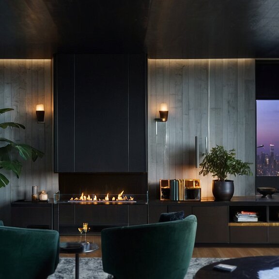 Montreal 3-sided bioethanol burner.