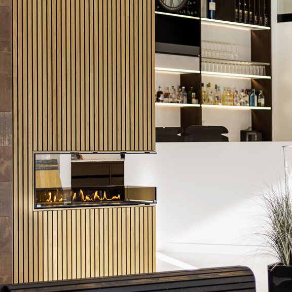 Bioethanol burner Panel Wall room divider high wood panelling bar