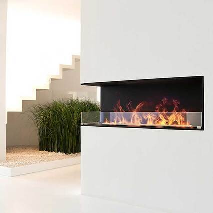 Electric fire Montreal 2-sided in white wall