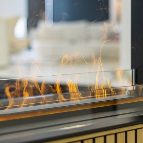 Electric fire Panel Wall Tunnel depth water vapour and glass panel