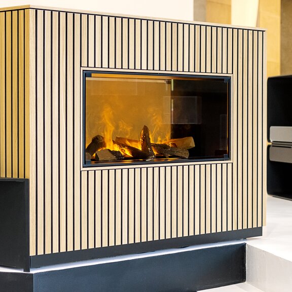 Electric fire Panel Wall tunnel depth wood panelling
